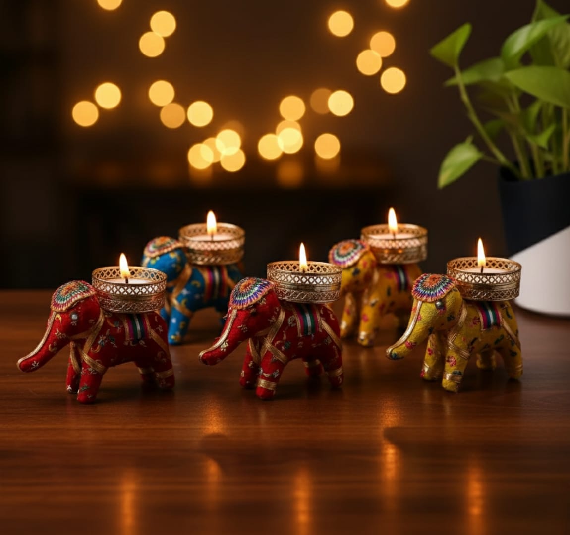3 + (2 Extra) Elephnat Tealight candle