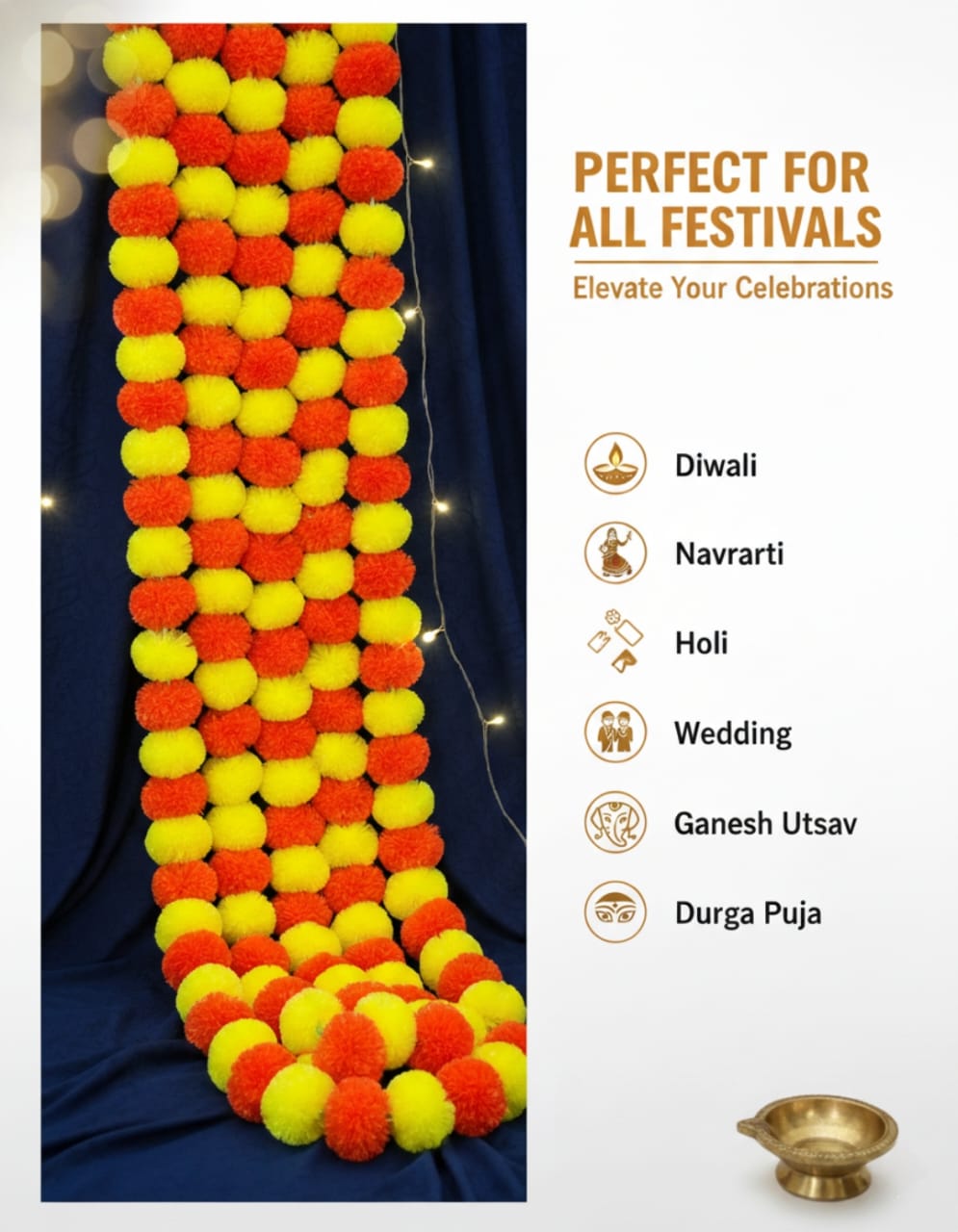 5 Artificial Marigold Flower