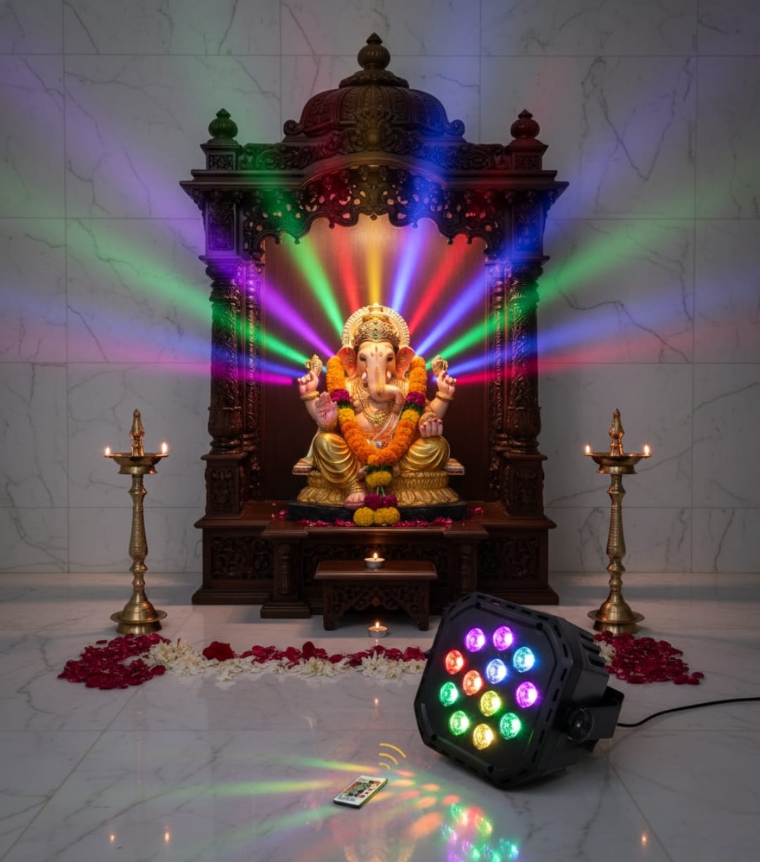 12 LED DJ Light With Remote – 6 In 1 Color