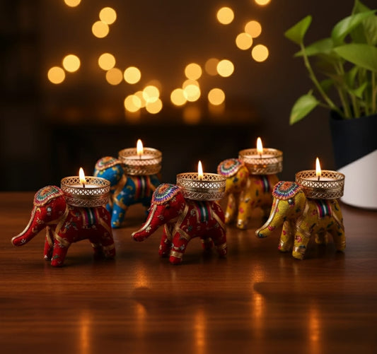 3 + (2 Extra) Elephnat Tealight candle
