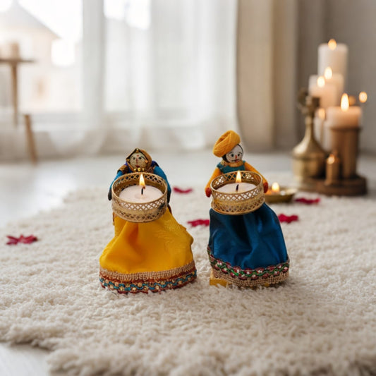 3+3 Rajasthani Puppet Candle (Extra 2)